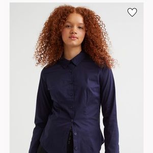 Cotton Dark Blue button down shirt